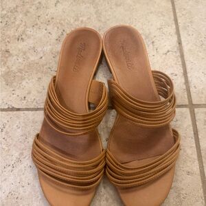 Madewell Cognac Multi-Strap Slide Mules
